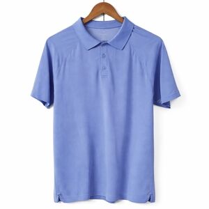 Fabletics Men's Performance Polo Shirt Blue Athletic Golf Activewear Size L.